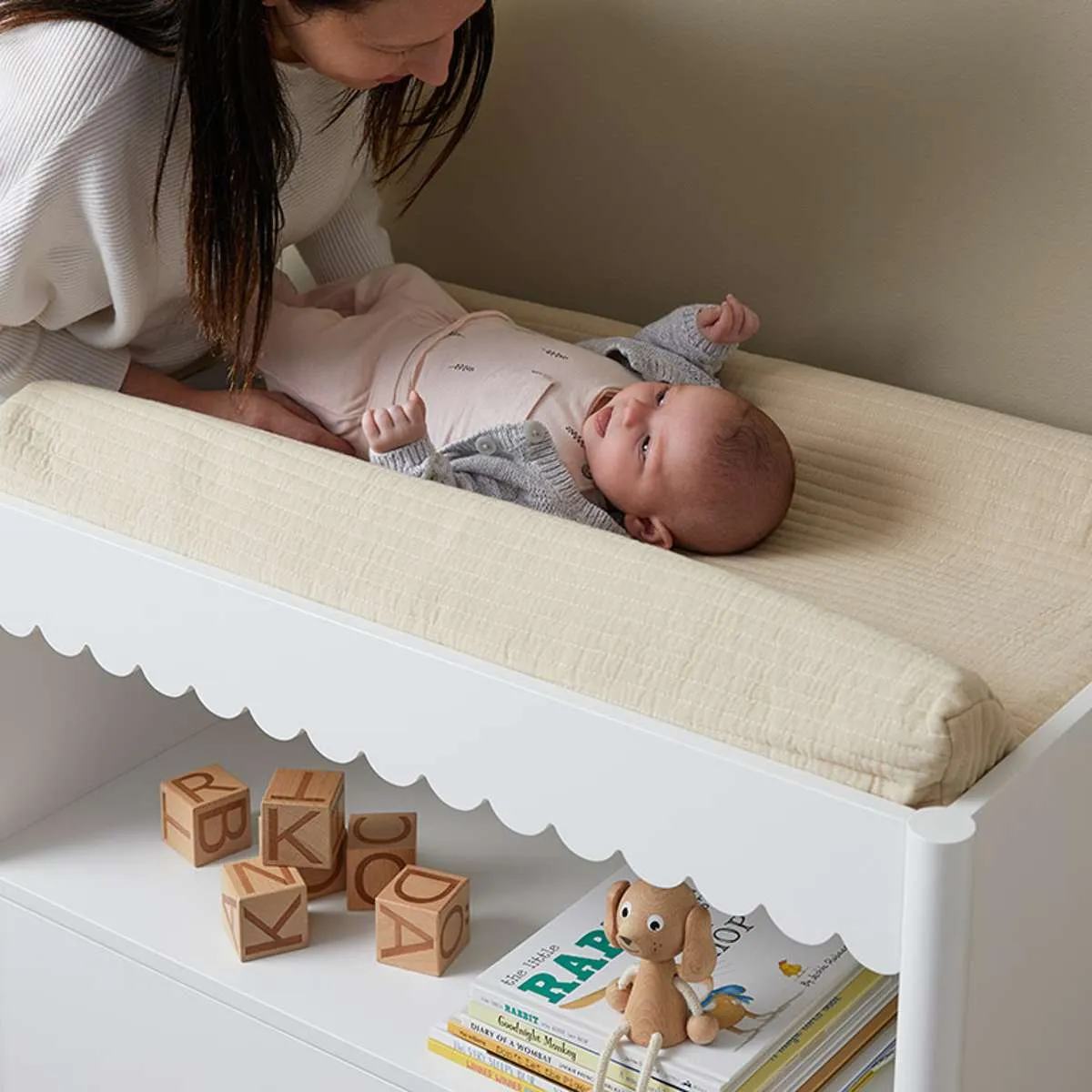 Mocka Cotton Change Mat Cover - Natural Mocka
