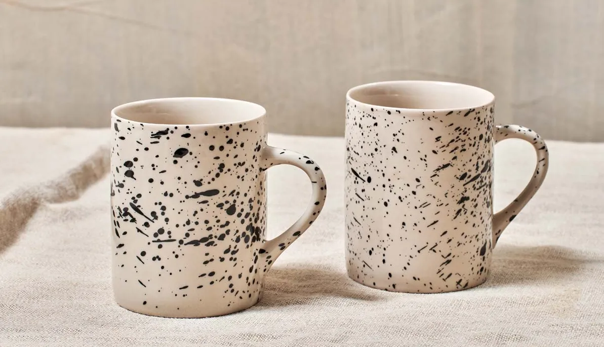 Monochrome Mugs - Set Of 2 Funky Chunky