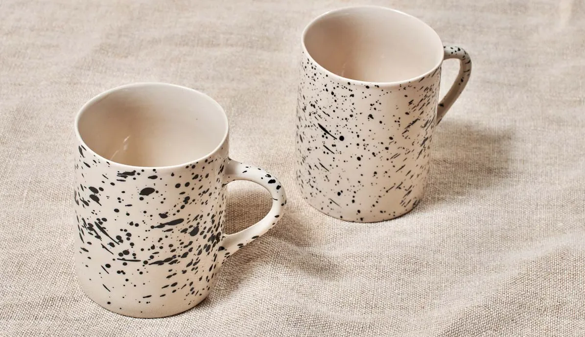 Monochrome Mugs - Set Of 2 Funky Chunky