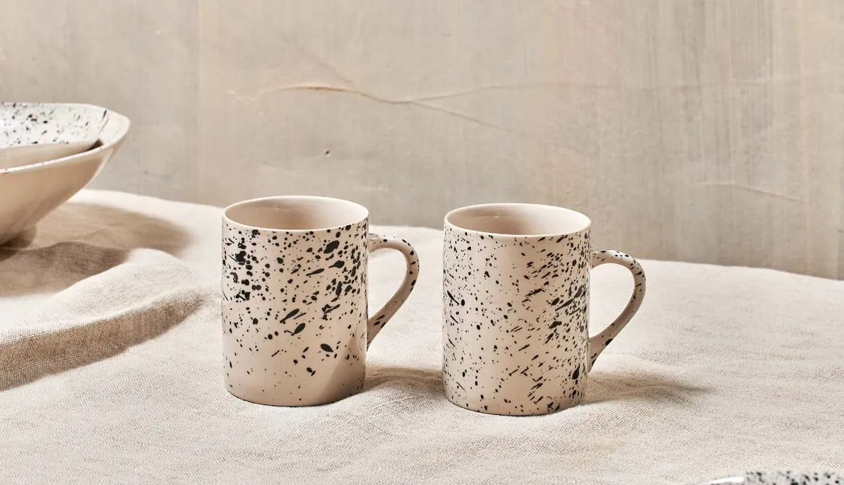 Monochrome Mugs - Set Of 2 Funky Chunky