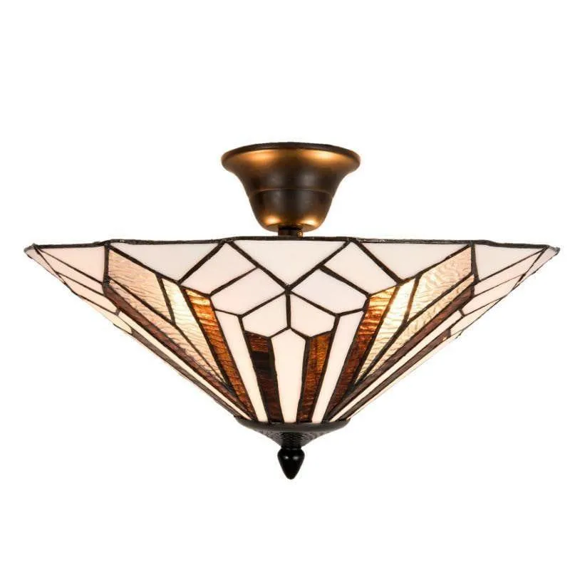 Napier Semi Flush Tiffany Ceiling Light
