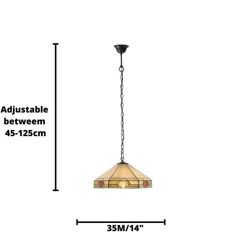 Nevada Medium Tiffany Ceiling Light - 1 Bulb Fitting
