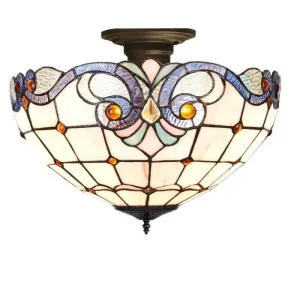 Newcastle Semi Flush Tiffany Ceiling Light