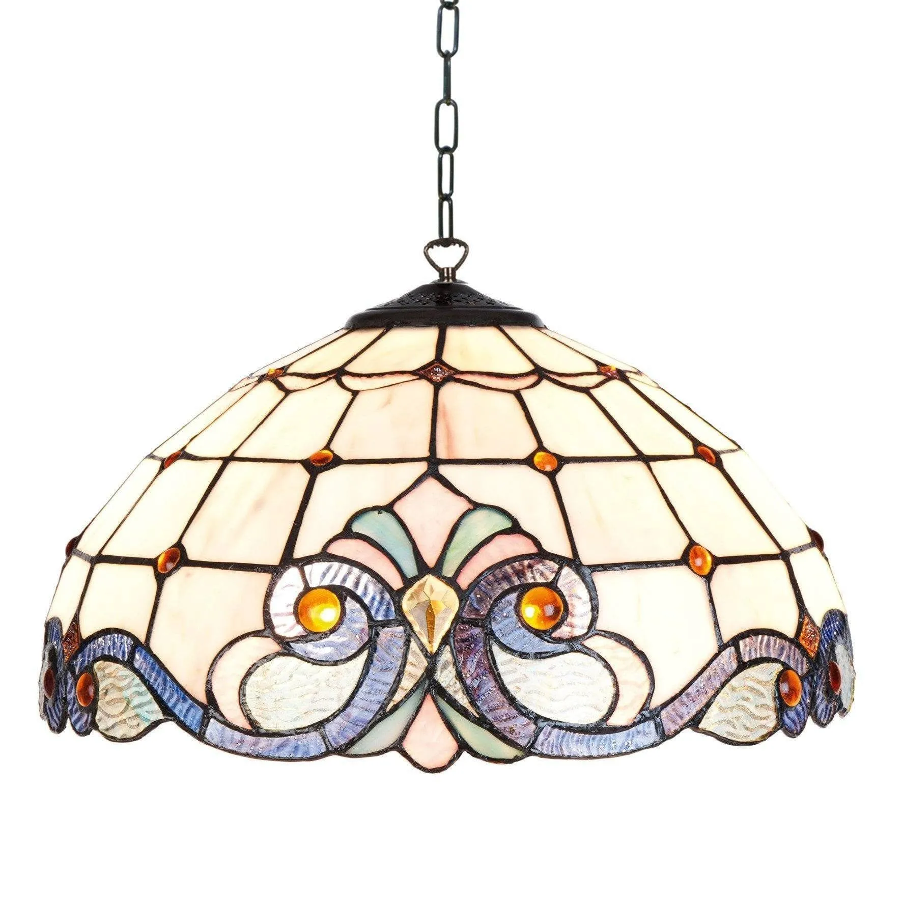Newcastle Tiffany Ceiling Light, single bulb fitting