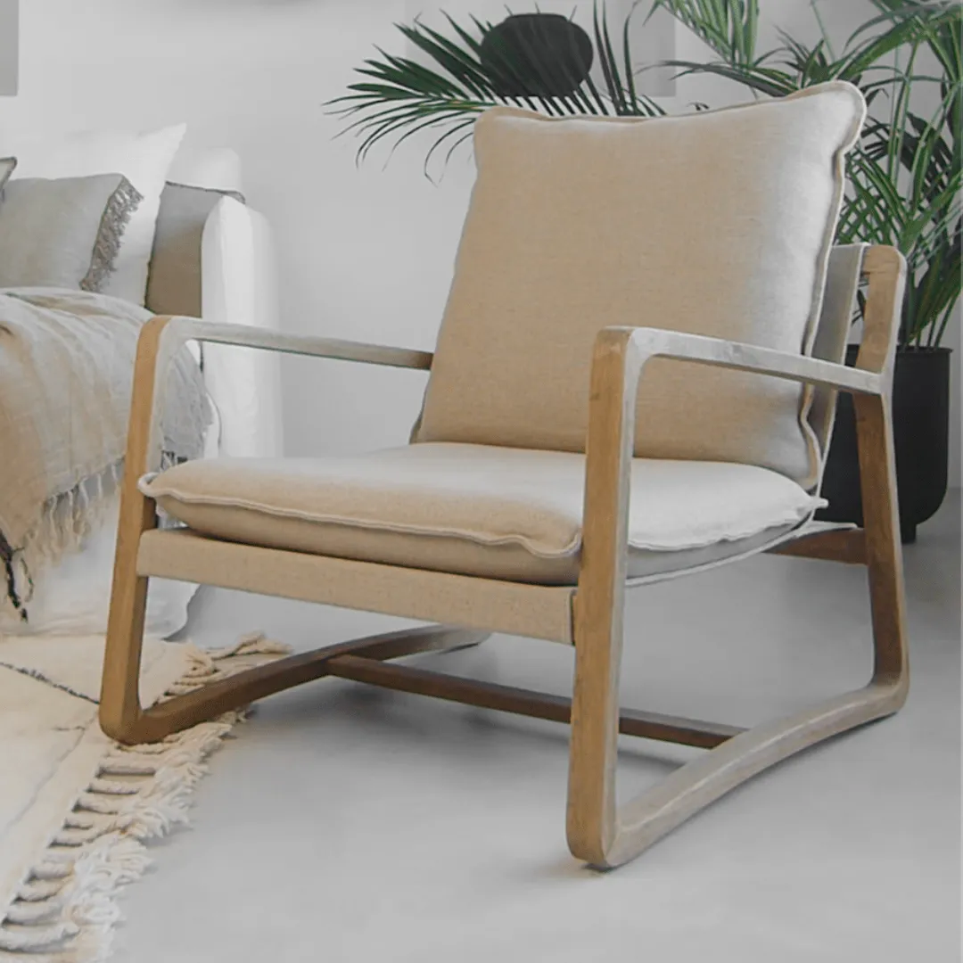 Oak Armchair | Natural Lino Zoco Home
