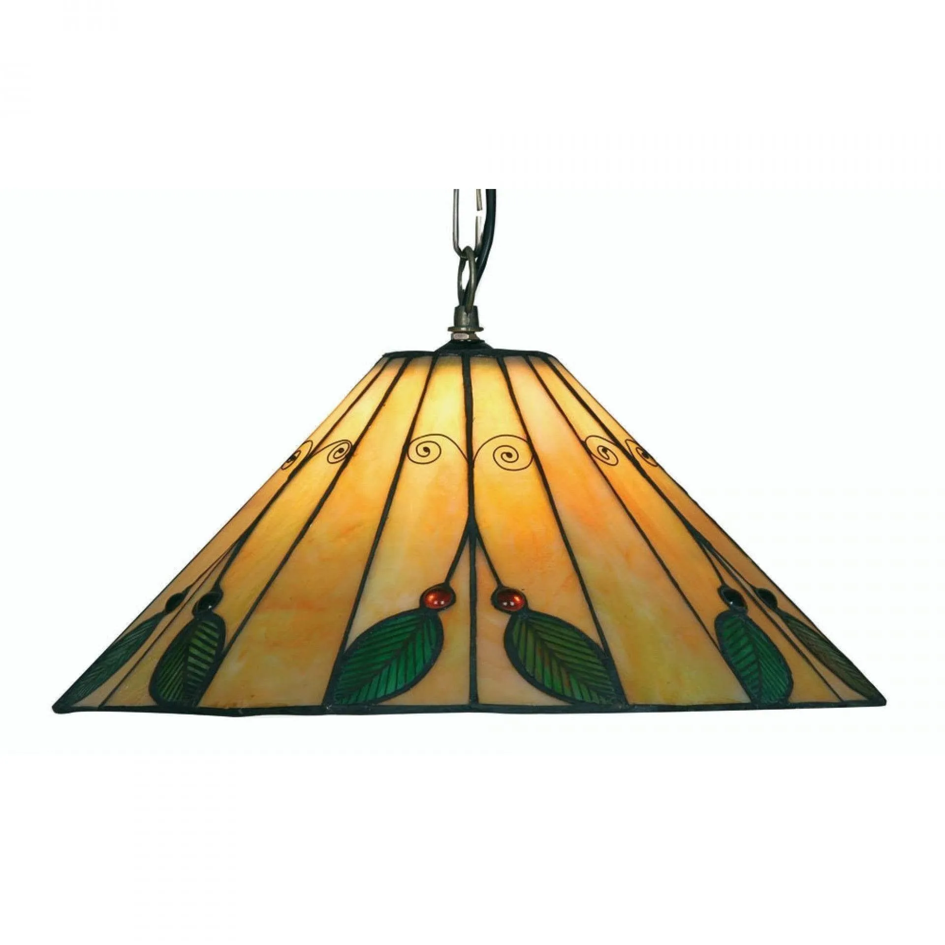 Oaks Leaf Tiffany Ceiling Light - Single Bulb Fitting