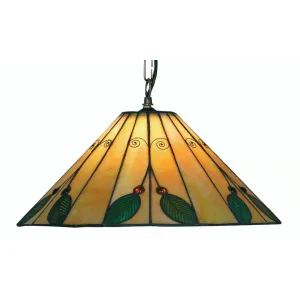 Oaks Leaf Tiffany Ceiling Light - Single Bulb Fitting