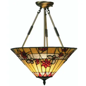 Oaks Lighting Butterfly Tiffany Pendant Ceiling Light