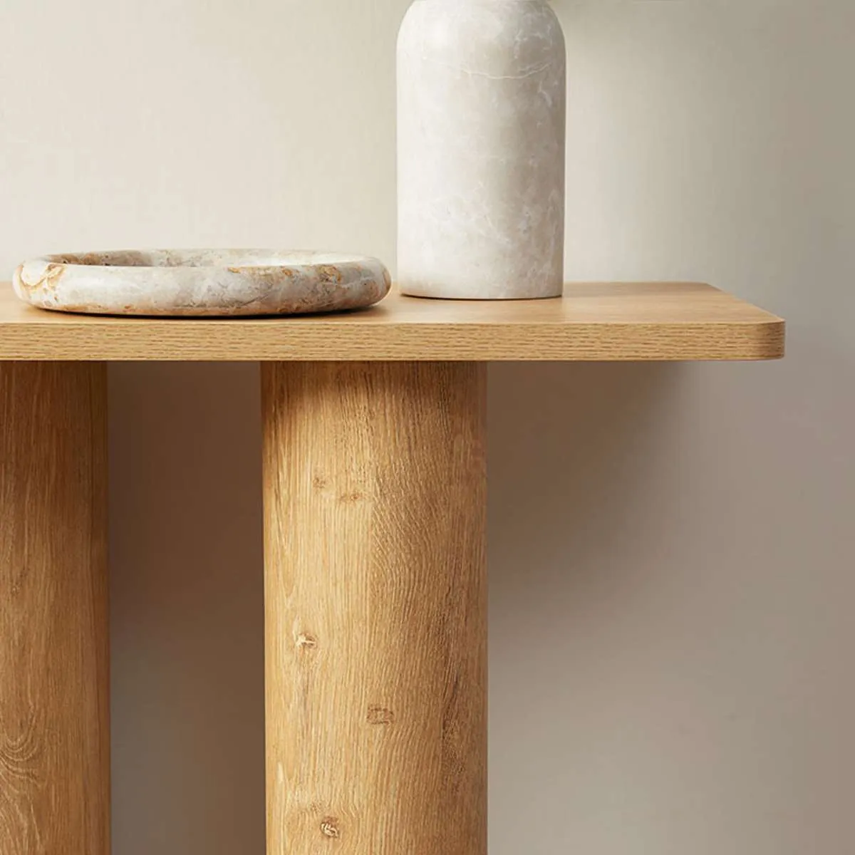 Otis Chunky Leg Console Table - Natural Mocka