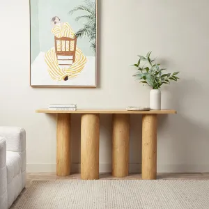 Otis Chunky Leg Console Table - Natural Mocka