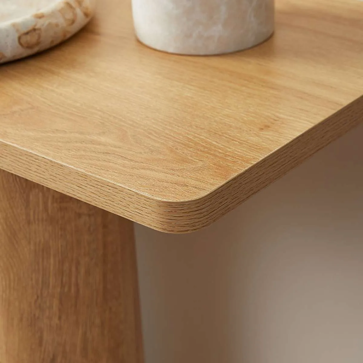 Otis Chunky Leg Console Table - Natural Mocka