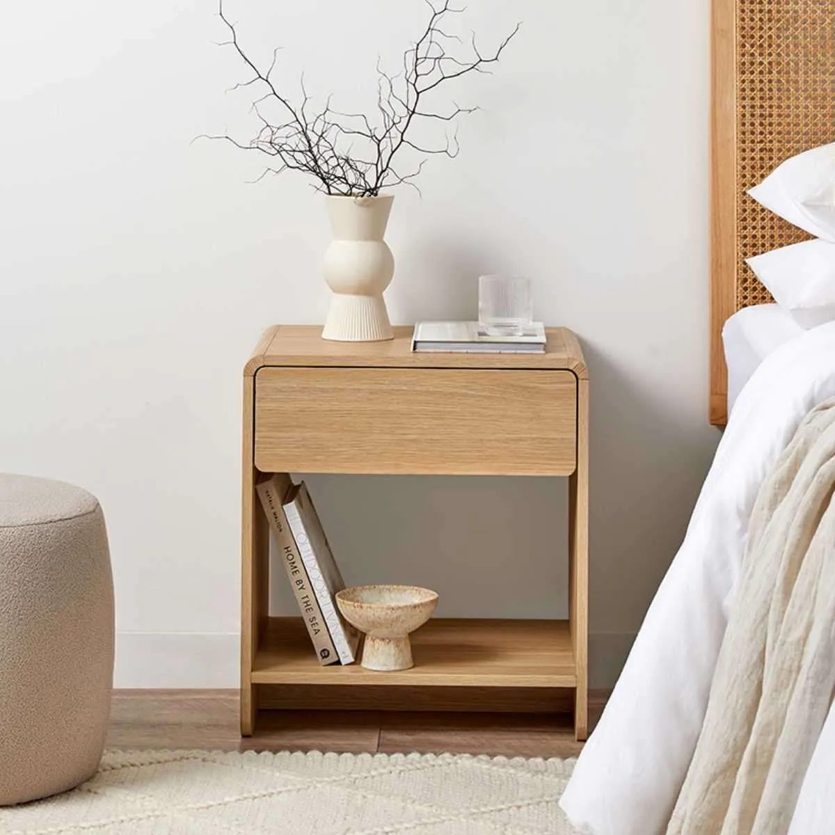 Owen Bedside Table - Natural Bundle Mocka