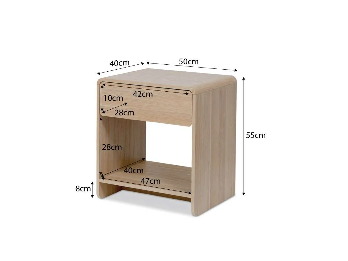 Owen Bedside Table - Natural Bundle Mocka