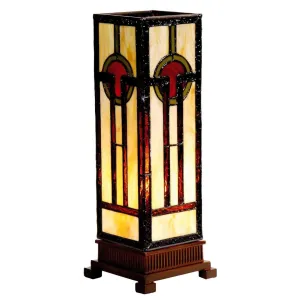 Oxford Tiffany Medium Square Table Lamp