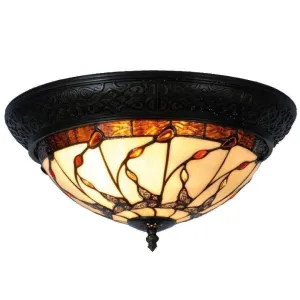 Papillon Flush Tiffany Ceiling Light - Tiffany Lighting Direct