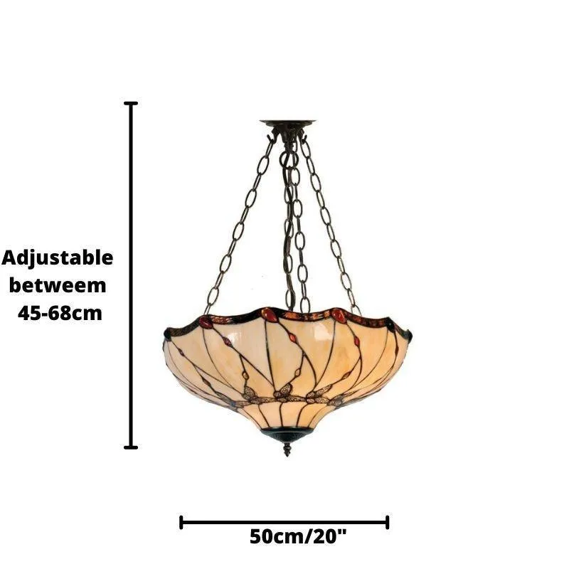 Papillon Inverted Tiffany Ceiling Light