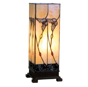 Papillon Tiffany Large Square Table Lamp