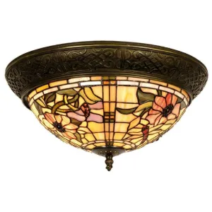 Pavot Flush Tiffany Ceiling Light - Tiffany Lighting Direct