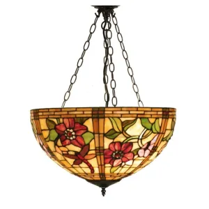 Pavot Medium Inverted Tiffany Ceiling Light (adjustable)