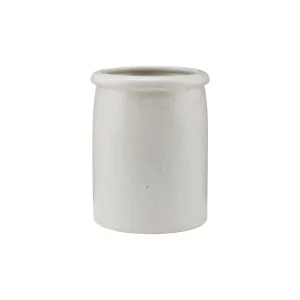Pion Stoneware Jar | White/Grey 11.5x15cm Zoco Home