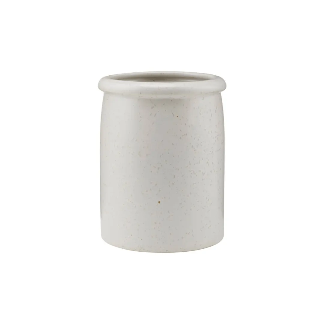 Pion Stoneware Jar | White/Grey 11.5x15cm Zoco Home