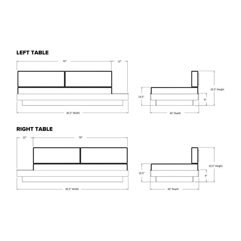 Platform One Sofa with Left or Right Table