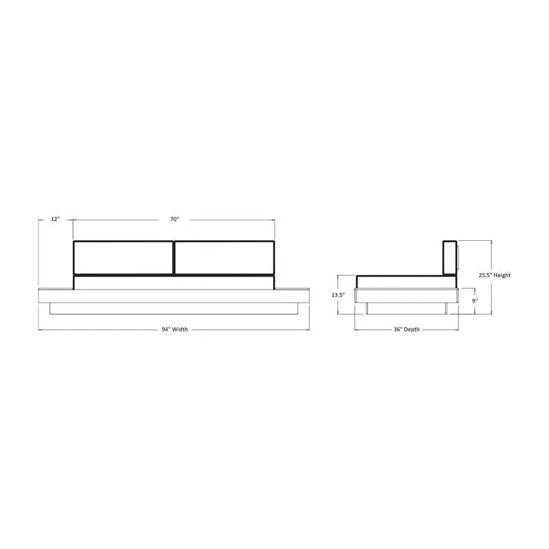 Platform One Sofa with Tables