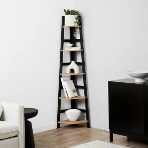 Porto Corner Shelves - Black Mocka