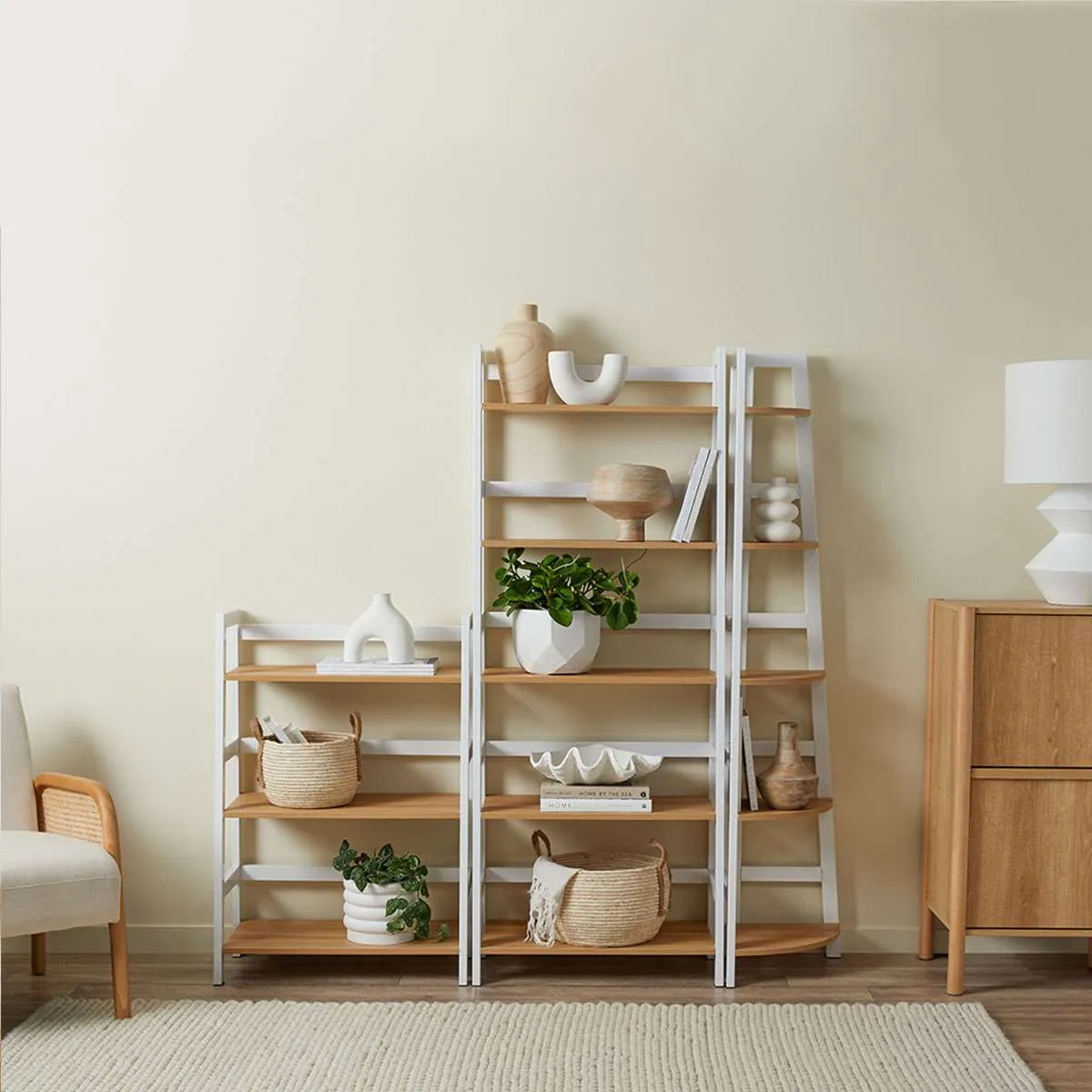 Porto Corner Shelves - White Mocka