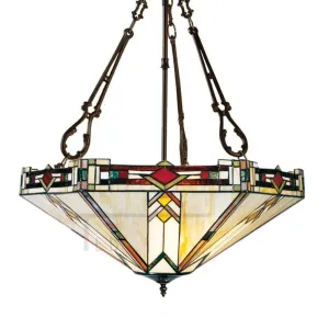 Prairie Inverted Tiffany Ceiling Light (fancy chain)
