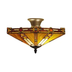 Prairie Semi Flush Tiffany Ceiling Light