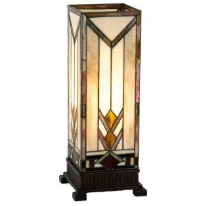 Prairie Tiffany Large Square Table Lamp