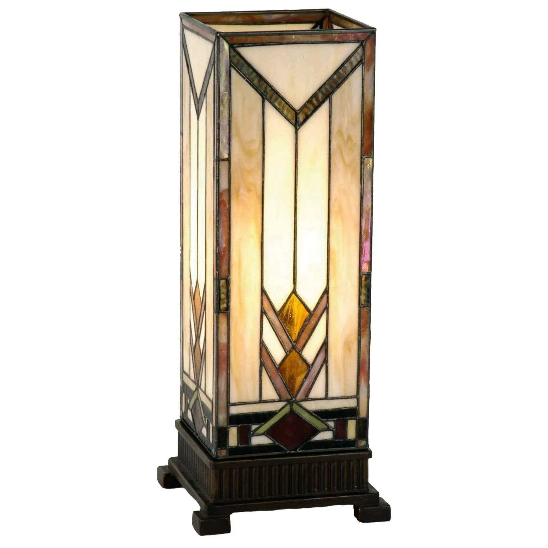 Prairie Tiffany Large Square Table Lamp
