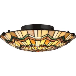 Quoizel Alcott Tiffany Flush Ceiling Light