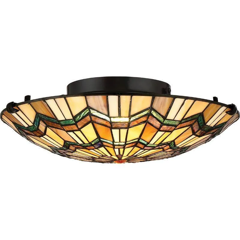 Quoizel Alcott Tiffany Flush Ceiling Light