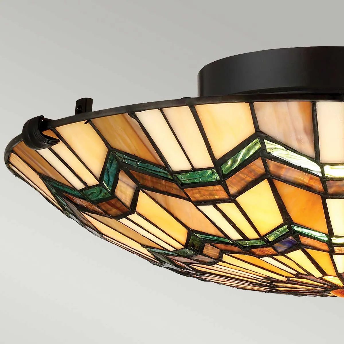 Quoizel Alcott Tiffany Flush Ceiling Light
