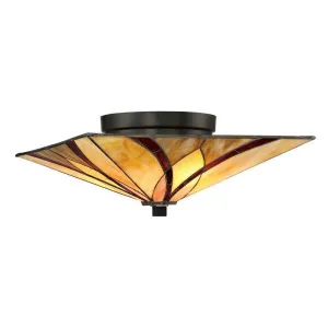 Quoizel Asheville Flush Tiffany Ceiling Light