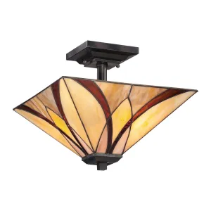 Quoizel Asheville Semi Flush Tiffany Ceiling Light