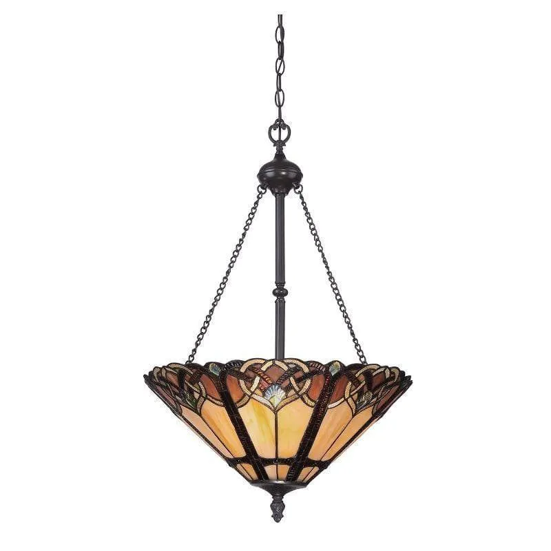 Quoizel Cambridge Inverted Tiffany Ceiling Light