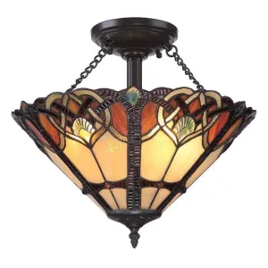 Quoizel Cambridge Semi Flush Tiffany Ceiling Light