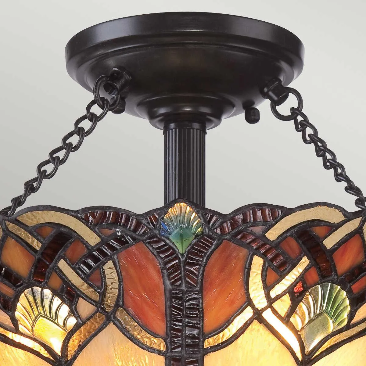 Quoizel Cambridge Semi Flush Tiffany Ceiling Light