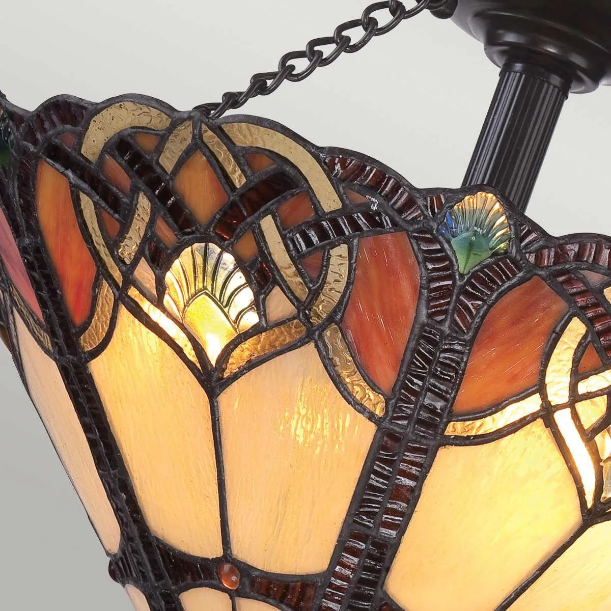 Quoizel Cambridge Semi Flush Tiffany Ceiling Light