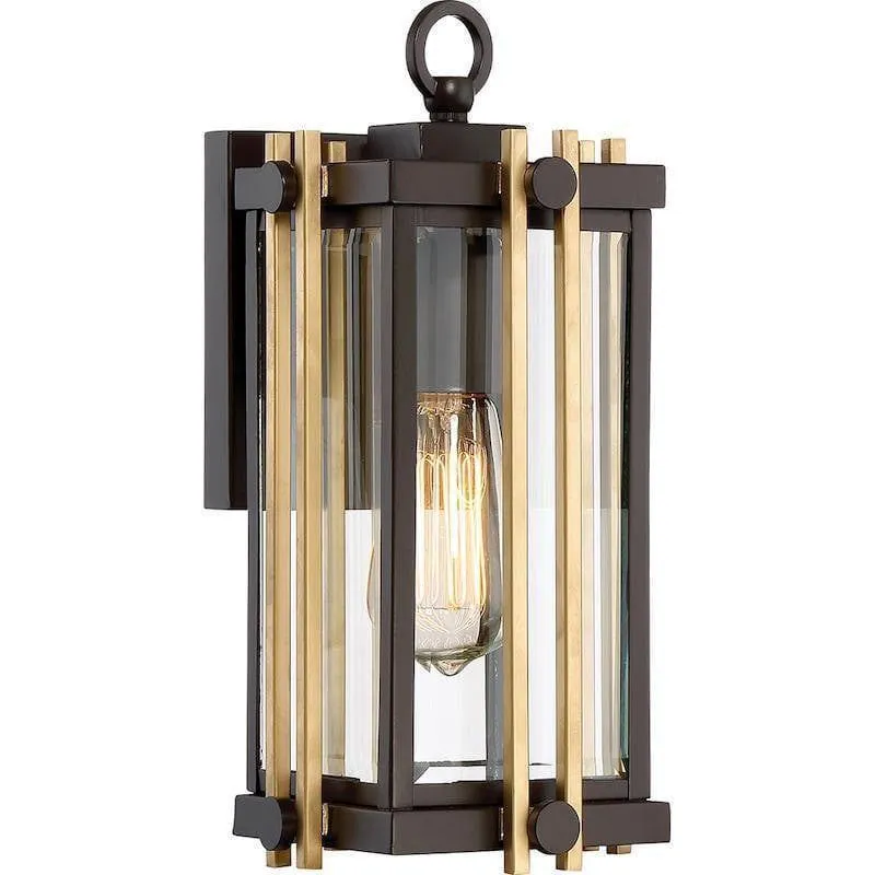 Quoizel Goldenrod Small Steel & Gold Outdoor Wall Light