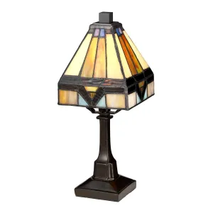 Quoizel Holmes Tiffany 1 Light Mini Bedside Table Lamp