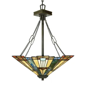 Quoizel Inglenook Inverted Tiffany Ceiling Light