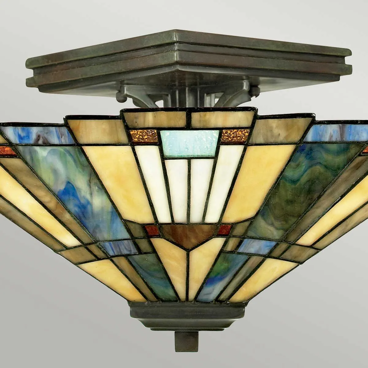 Quoizel Inglenook Semi Flush Tiffany Ceiling Light