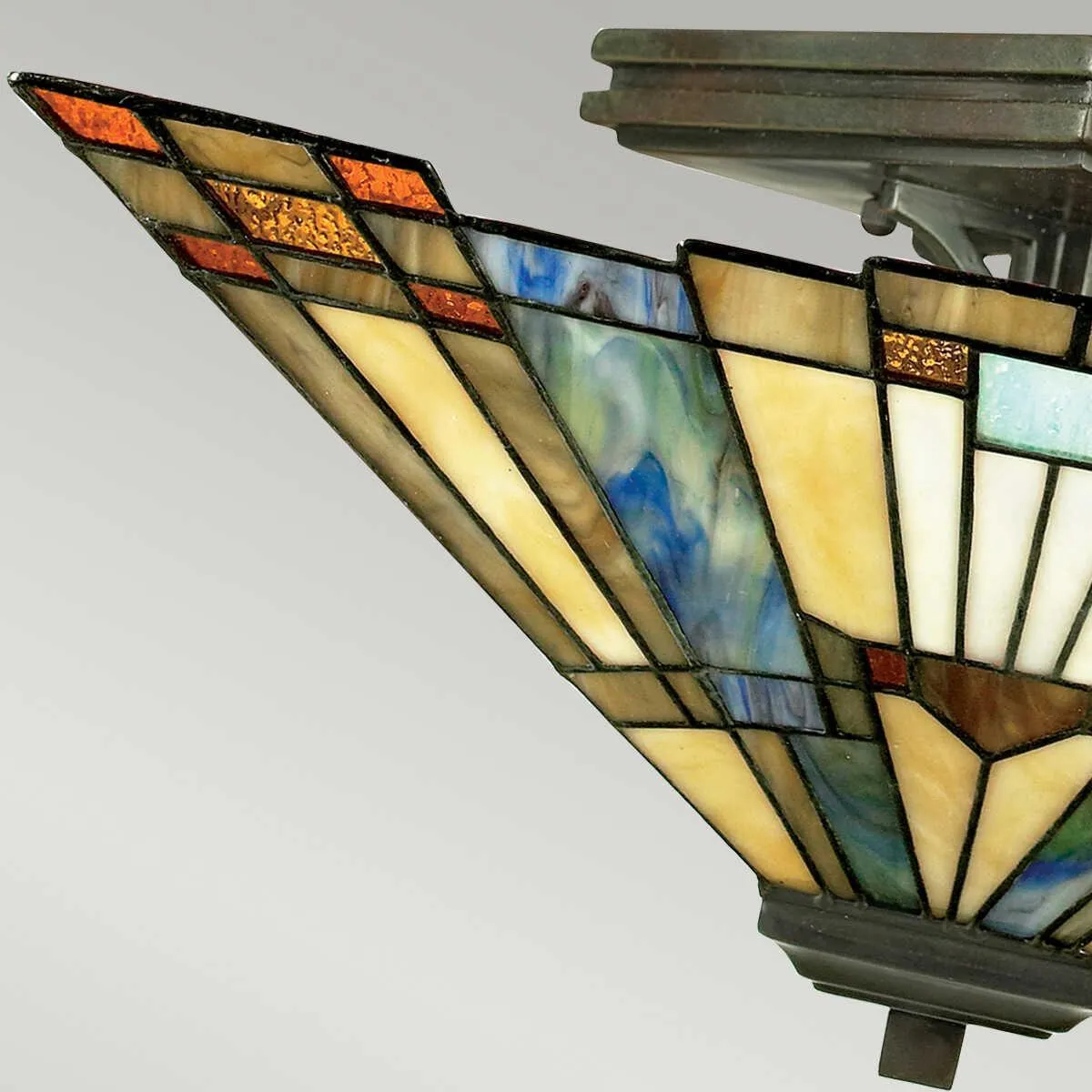 Quoizel Inglenook Semi Flush Tiffany Ceiling Light
