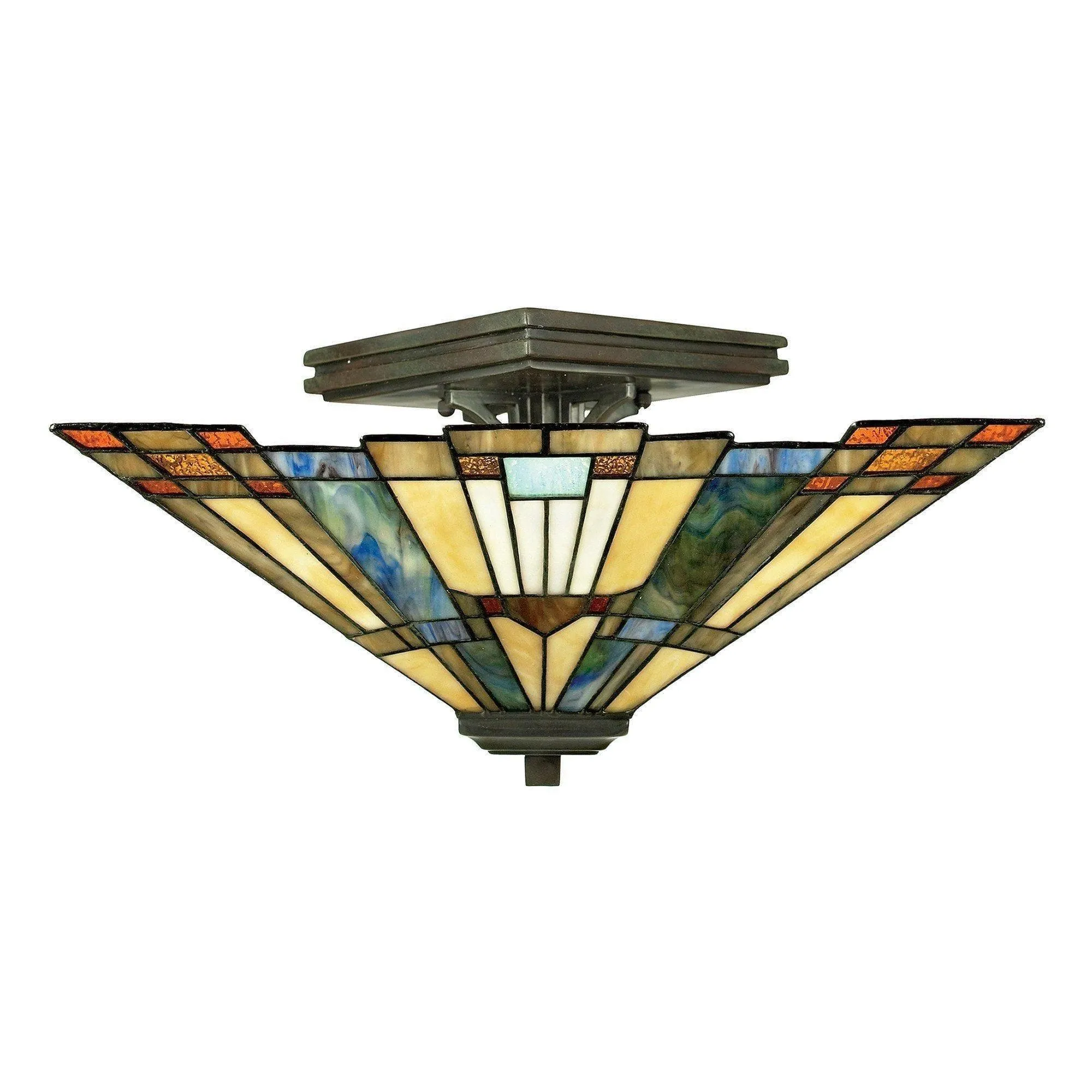 Quoizel Inglenook Semi Flush Tiffany Ceiling Light