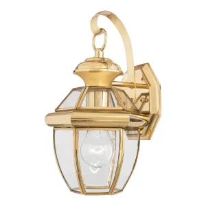 Quoizel Newbury Polished Brass Small Outdoor Wall Light