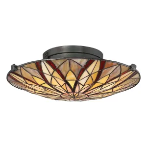 Quoizel Victory Tiffany Semi-Flush Ceiling Light